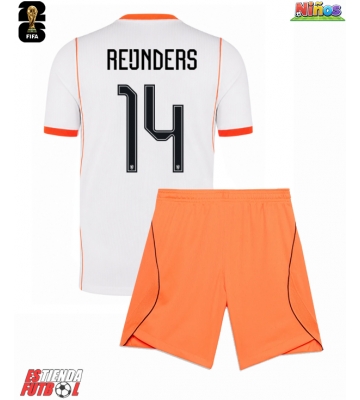 Países Bajos Tijjani Reijnders #14 Segunda Equipación Niños Mundial 2026 Manga Corta (+ Pantalones cortos)